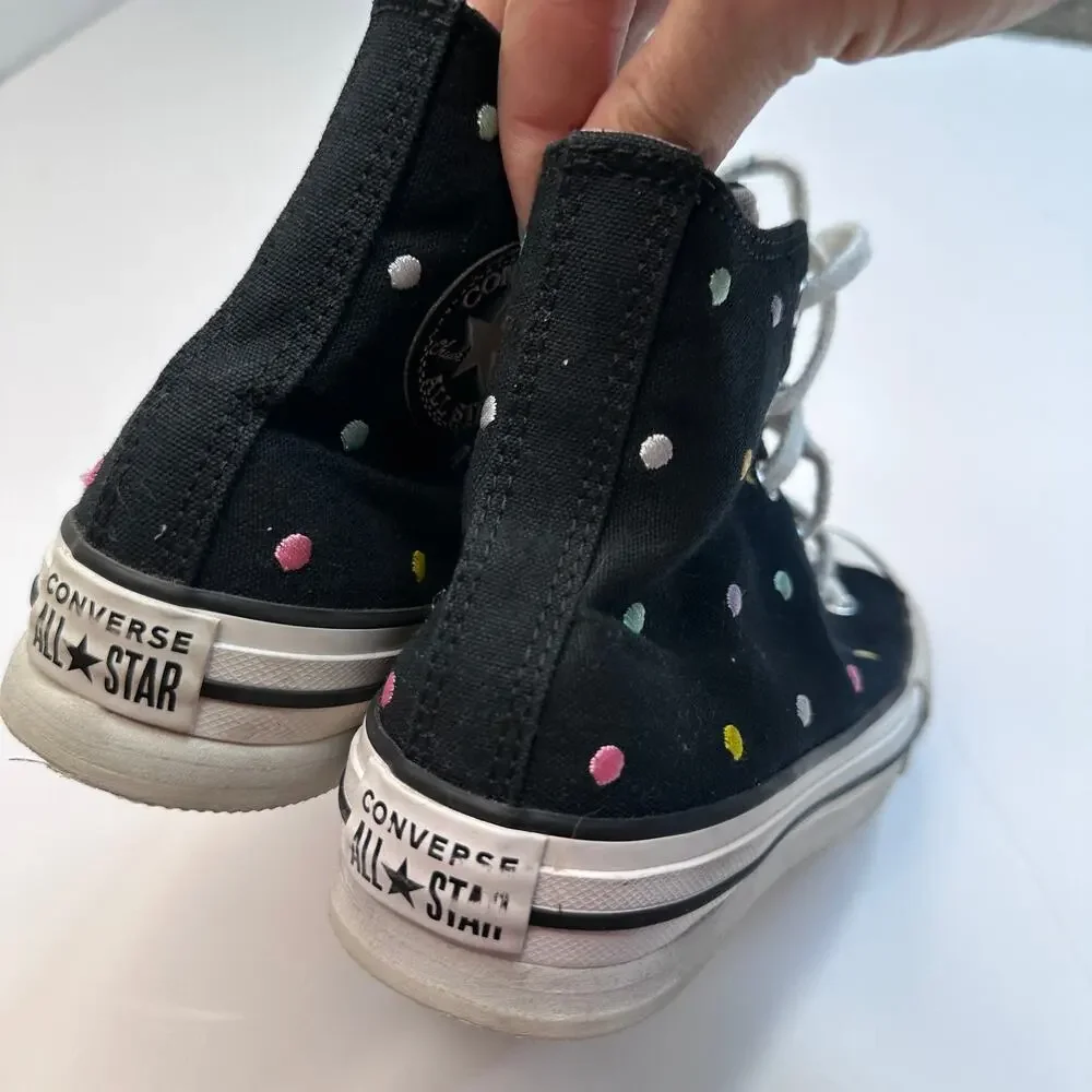 Converse Chuck Taylor All Star Life Embroidered Polka Dot Platform Sneakers